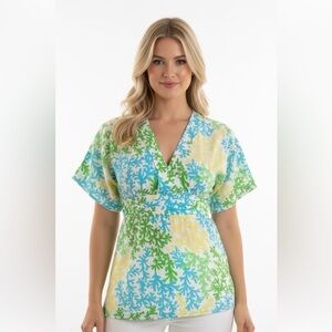 Lilly Pulitzer cotton blend floral top size xsmall